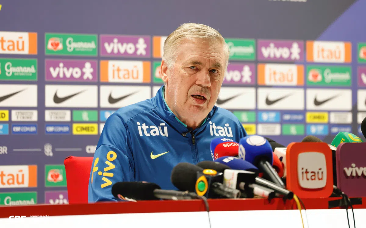 Carlo Ancelotti, técnico da Seleção Brasileira, em coletiva - Rafael Ribeiro/CBF