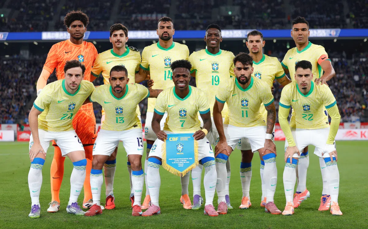 Titulares da Seleção Brasileira contra o Japão perfilados - Foto: Rafael Ribeiro/CBF